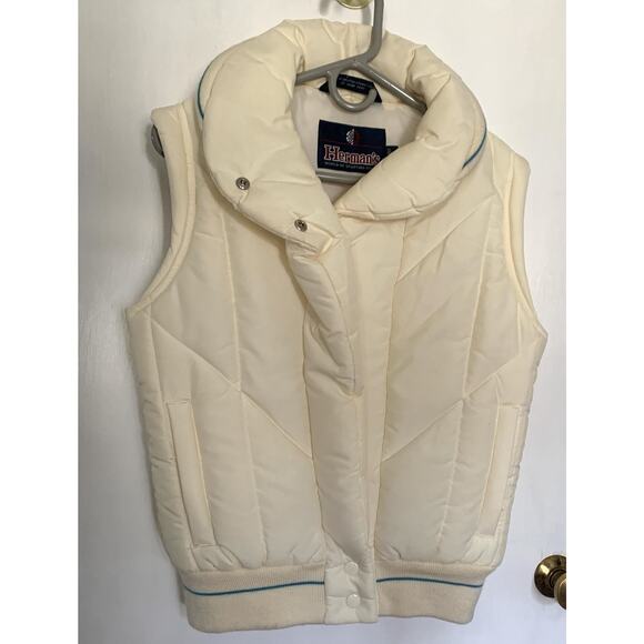 Hermans Vintage Korean Ivory zip up vest preppy cozy Womans M - Picture 1 of 8
